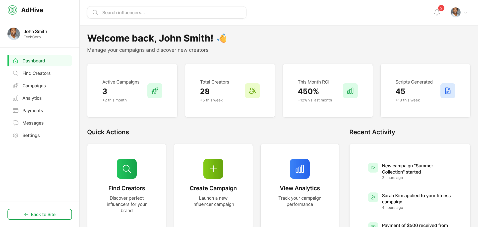 AdHive Dashboard